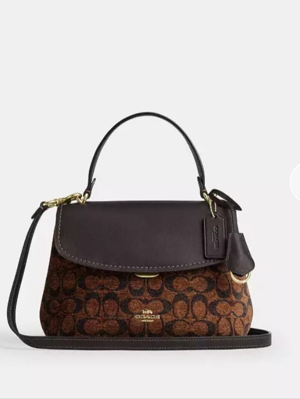 Coach Emory Top Handle Bag in Gold/Truffle